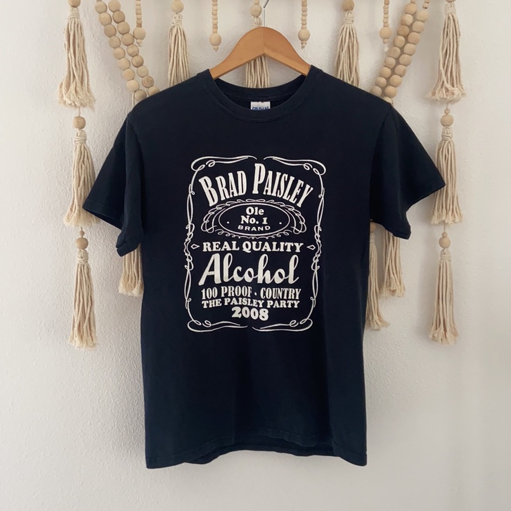 Brad Paisley tee shirt country singer band tee tour festival t-shirt black small